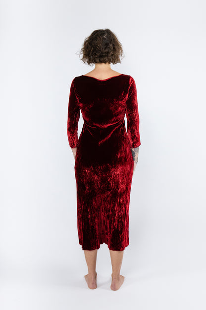 zephyr garone dress in garnet velvet
