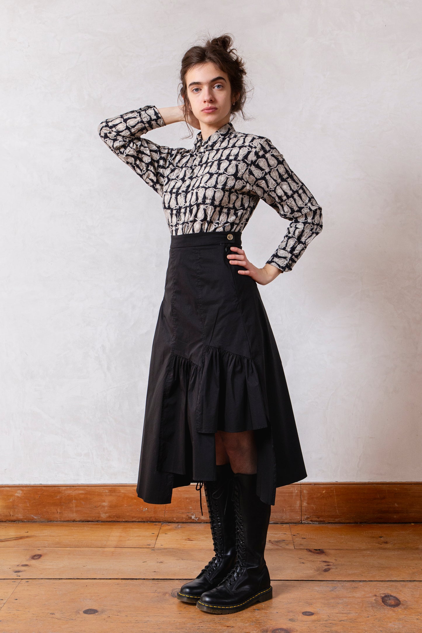 Pas de Calais Cat Patrol Print Cotton Shirt