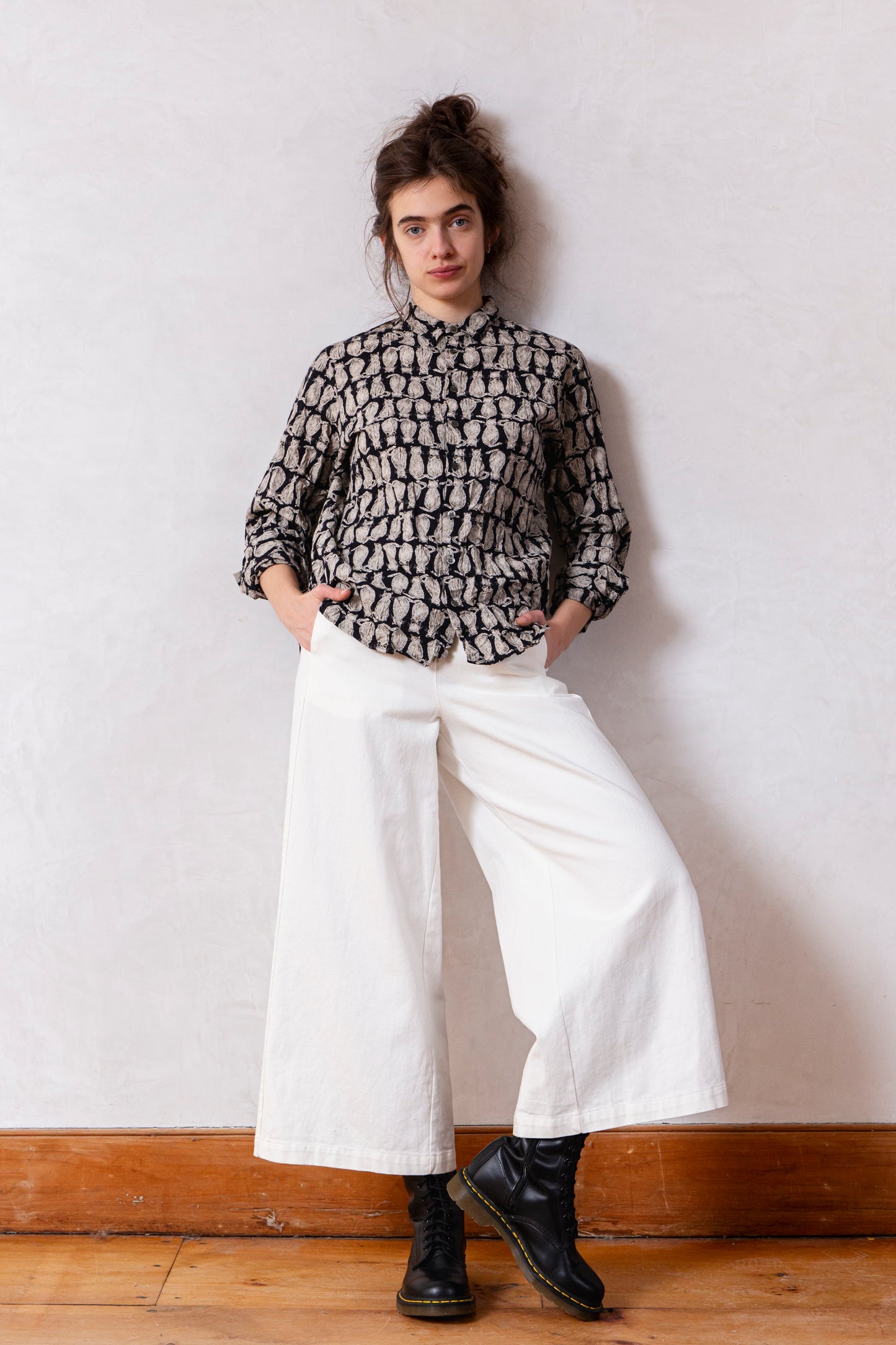 Pas de Calais Cat Patrol Print Cotton Shirt